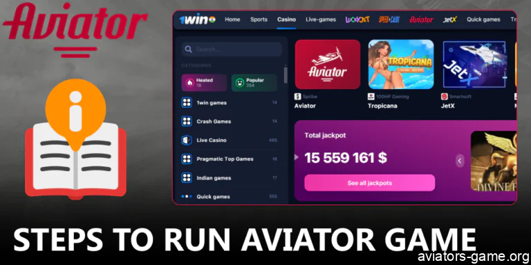 Instruction on launching Aviator crash game on 1win